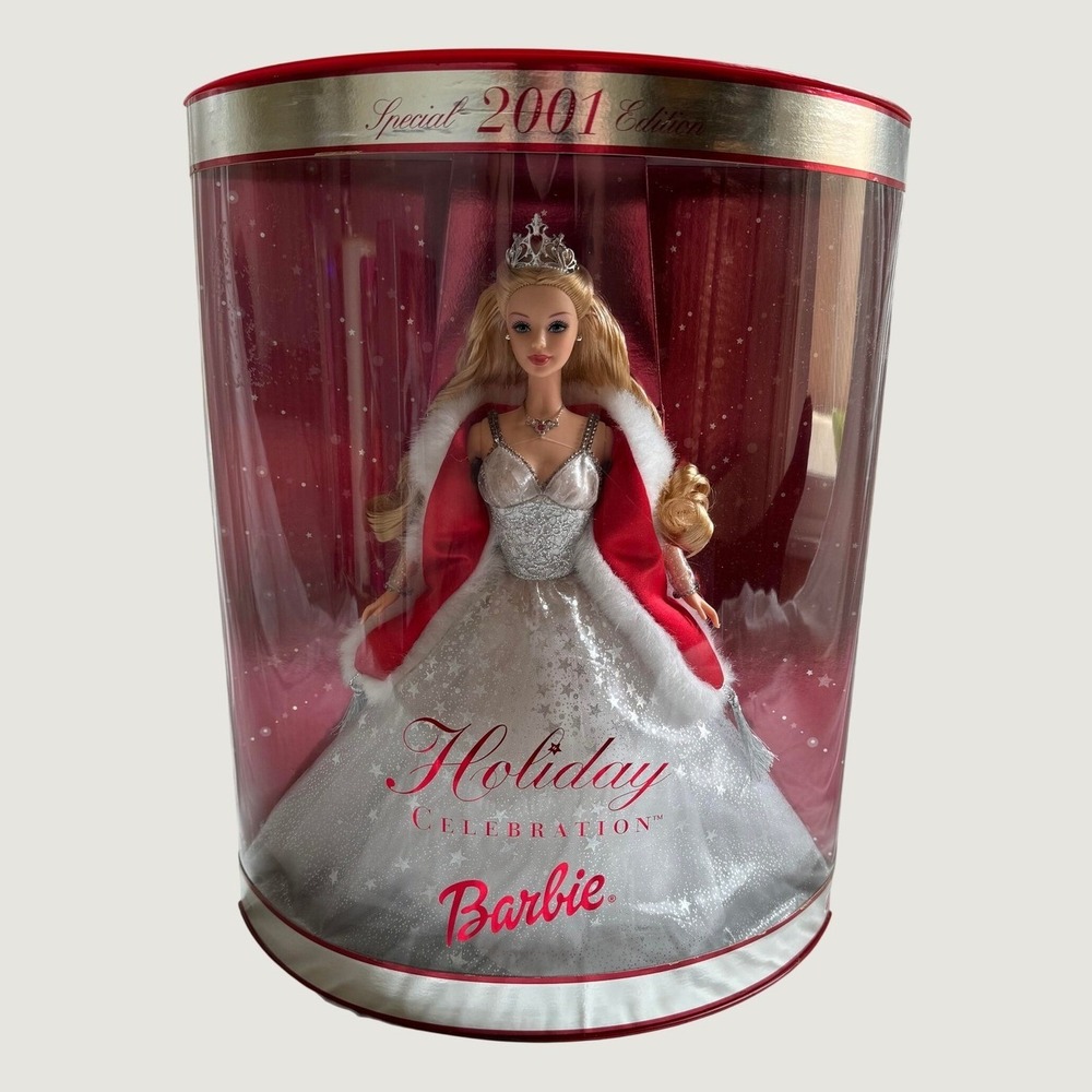 Mattel Holiday Celebration Barbie Special 2001 Edition Silver Gown 50304 NIB
